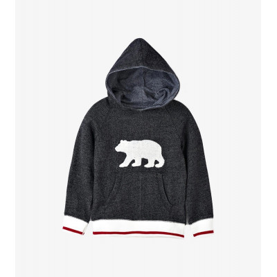 Little Blue House Hatley<br>Pull à capuchon<br>Enfant Collection Heritage<br>Ours Gris anthracite