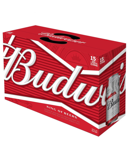 Labatt<br>Budweiser<br>Lager Pâle<br>15 x 355 ml<br>Canettes