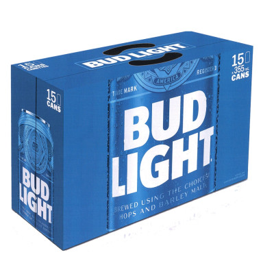 Bud Light<br>Lager Pâle<br>15 x 355 ml<br>Canettes