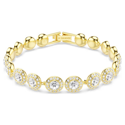 Swarovski<br>Bracelet Una Angelic<br>Taille ronde, Pavé, Medium, Blanc, Plaqué or 18 Swarovski<br>Bracelet Una Angelic<br>Taille ronde, Pavé, Medium, Blanc, Plaqué or 18