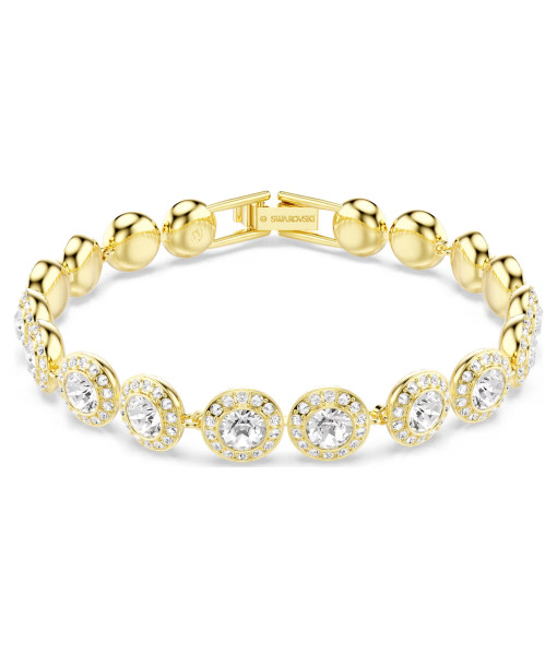 Swarovski<br>Bracelet Una Angelic<br>Taille ronde, Pavé, Medium, Blanc, Plaqué or 18