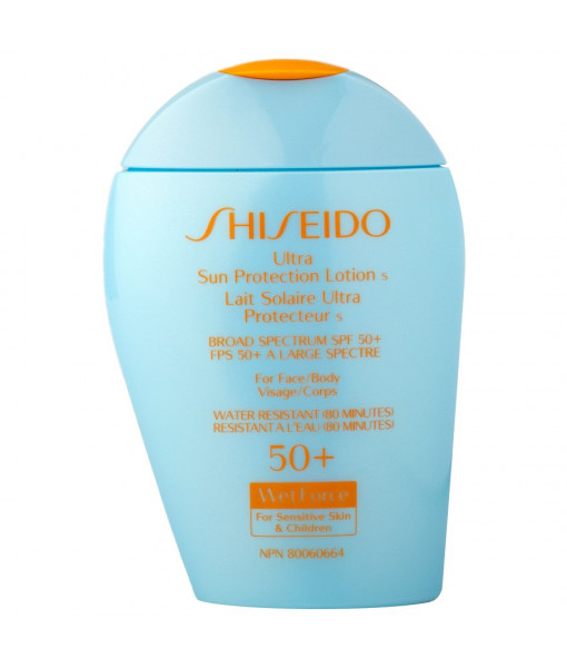Shiseido<br>Ultimate Sun Protection Lotion WetForce for Sensitive Skin And Children SPF 50+ Sunscreen<br>100 ml / 3.3 Fl.oz