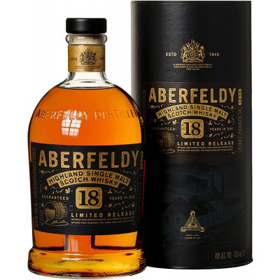 Aberfeldy 18 Single Malt Scotch Whisky<br>Whisky écossais | 1 L | Royaume Uni