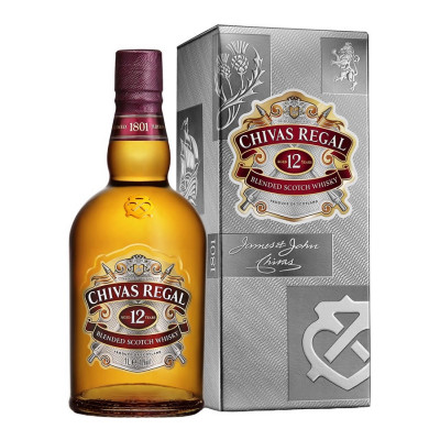 Chivas Regal 12 Ans Blended Scotch<br>Whisky écossais | 1 L | Royaume Uni